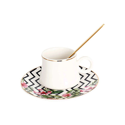 Bricard Tee - Espresso Set 24 telig Weiß Schwarz mit Goldenen Details