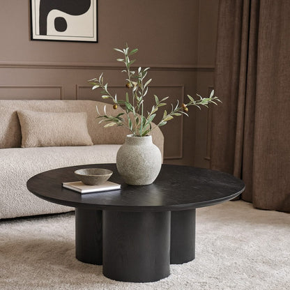 Couchtisch Enna in schwarzer MDF Holz Optik Ø110X45 CM