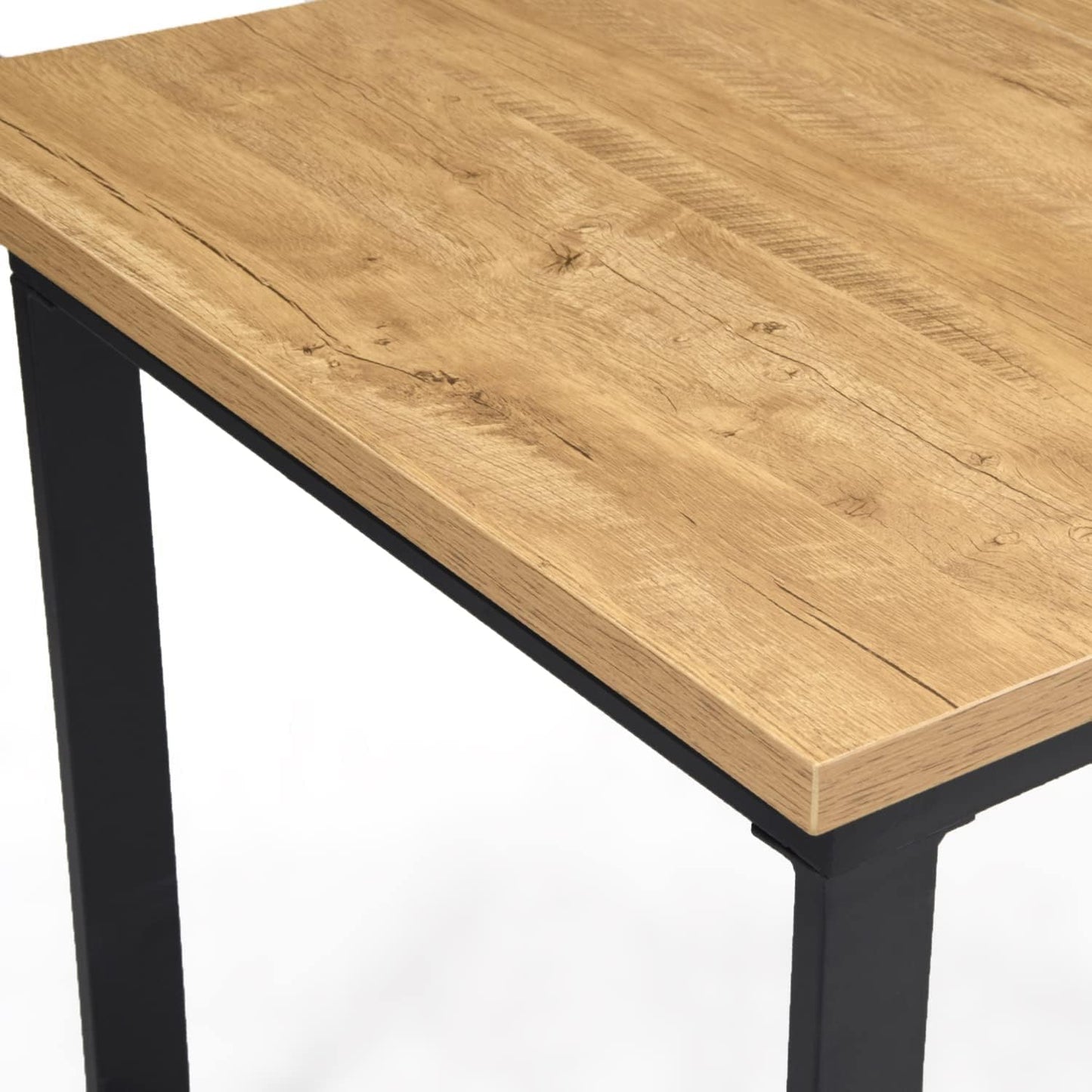 Esstisch Silas | ausziehbar 120-160 x80 cm 4-6 Personen Küchentisch Holztisch mit Kufen Gestell schwarz Esszimmer skandinavisch Industrial Design