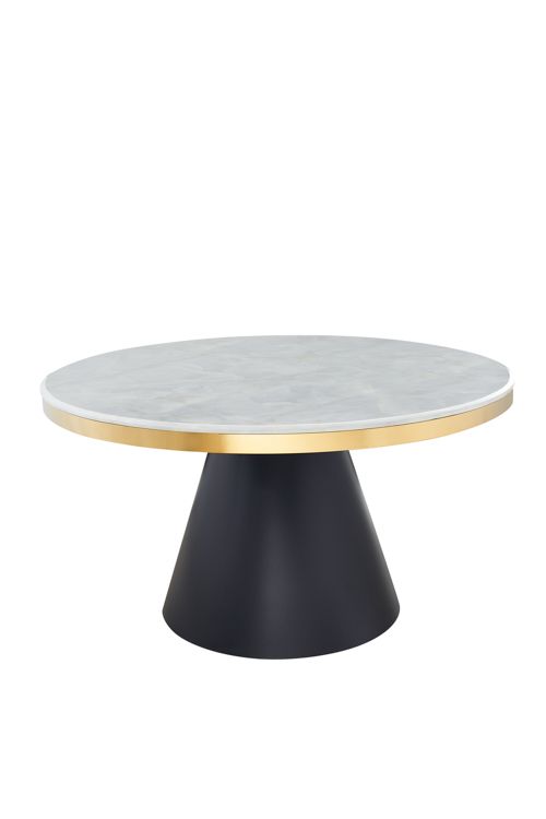 Couchtisch Rovigo 2er Set mit edlen Tischplatten in Marmor-Optik 80cm