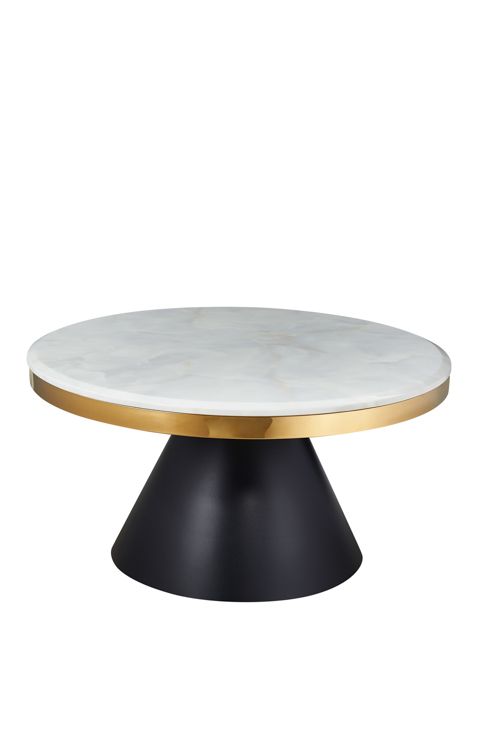 Couchtisch Rovigo 2er Set mit edlen Tischplatten in Marmor-Optik 80cm