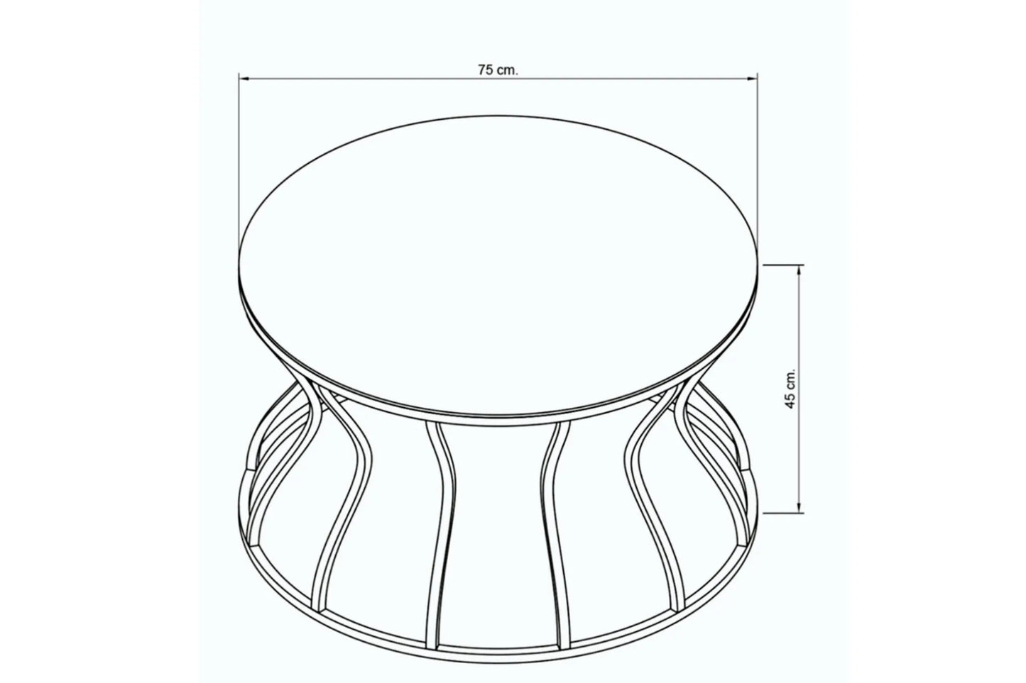 Sanduhr Couchtisch schwarz gold 80x80cm