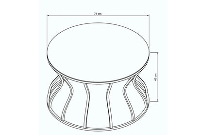 Sanduhr Couchtisch schwarz gold 80x80cm