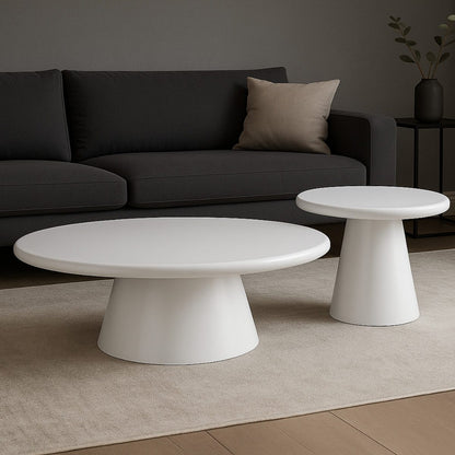 Couchtisch Bobbio 2er Set in weiß MDF rund Ø90cm