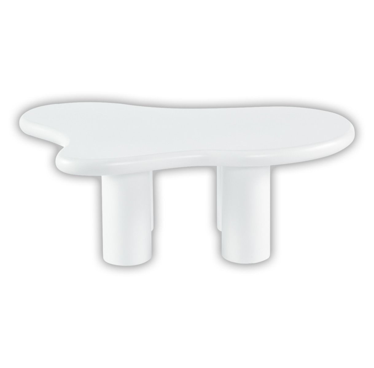 Couchtisch Bobbio MDF weiß organisches Design 130cm
