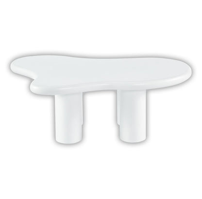 Couchtisch Bobbio MDF weiß organisches Design 130cm