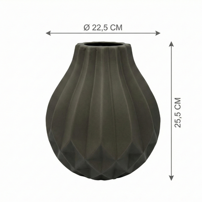 Deko- Vase NORA aus hochwertige Keramik Ø22,5X25,5 CM Grau