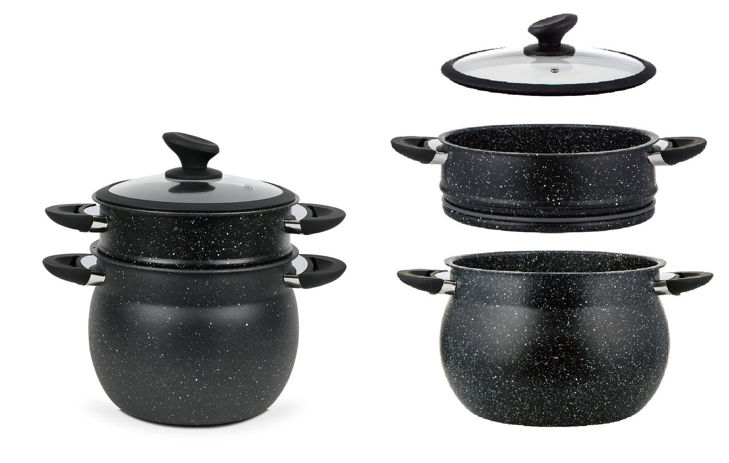 Topf-Set Sahra 3 tlg. Couscoussiere Kuskus Topfset Dampfgarer 4,2 L Ø20X21 CM