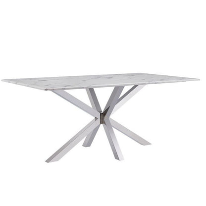 Esstisch Terni mit edlen Edelstahlbeinen Marmoroptik Tischplatte 180cm