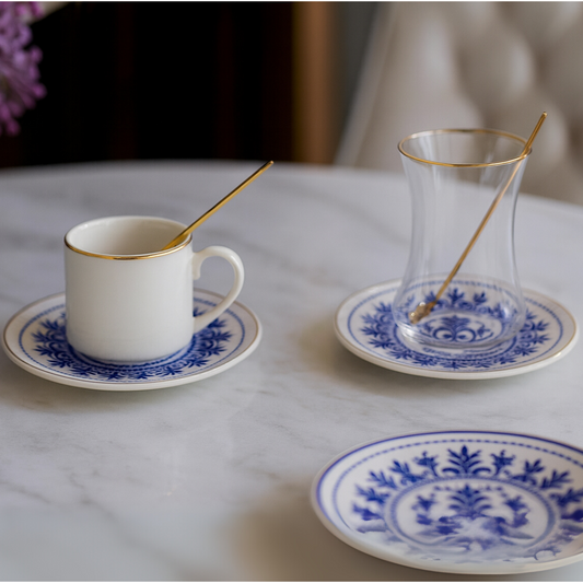 BRICARD Tee-Espresso Set 014 | 24-teilig – Blau