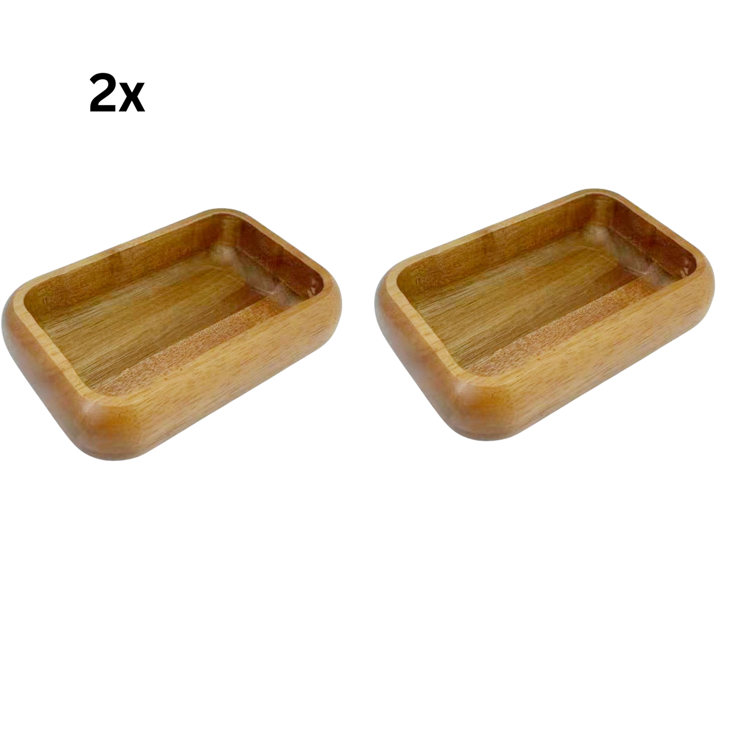 Servierschale Rechteckige Massivholz-Schale im Soft-Edge-Design Akazie Holz15 x 10 cm