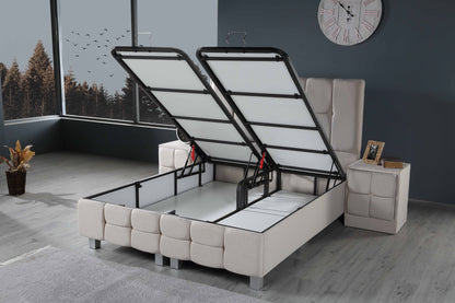 CAPRICE Cream Cotton Set Samt Boxspringbett Matratze Topper inklusive 140x200 - 180x200