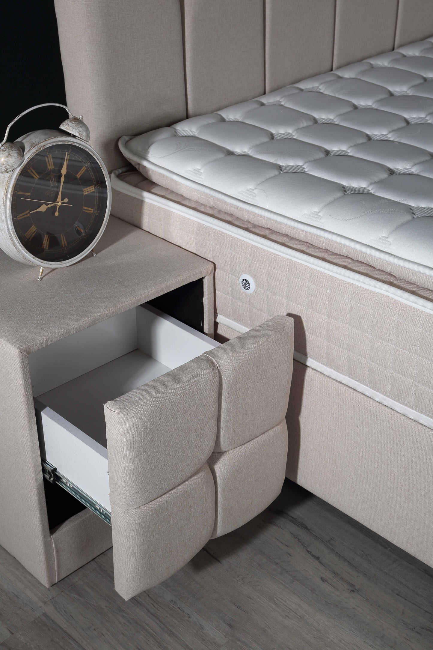 CAPRICE Cream Cotton Set Samt Boxspringbett Matratze Topper inklusive 140x200 - 180x200