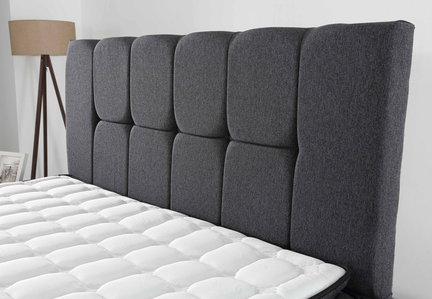CAPRICE Anthrazit Cotton Set Samt Boxspringbett Matratze Topper inklusive 140x200 - 180x200