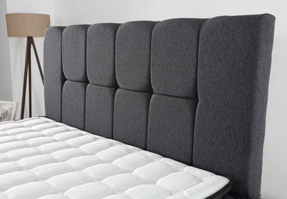 CAPRICE Anthrazit Cotton Set Samt Boxspringbett Matratze Topper inklusive 140x200 - 180x200