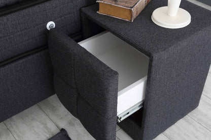 CAPRICE Anthrazit Cotton Set Samt Boxspringbett Matratze Topper inklusive 140x200 - 180x200