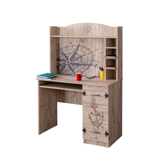 Schreibtisch Matrosen CAPTAIN Set aus Kiefernholz 105x51cm