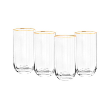 Bricard Gläser-Set Cadiz Trinkgläser Softdrinkgläser 350 ml 4er- Set Gold