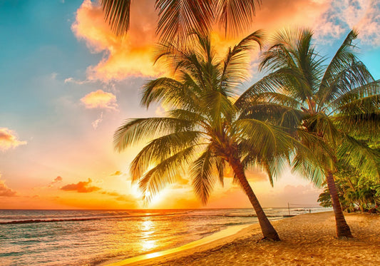 Paradisische Inseln Sonnenuntergang Gemälde 100x70 cm