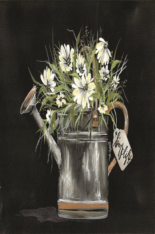 Gießkanne Blumentopf Gemälde 100x70 cm