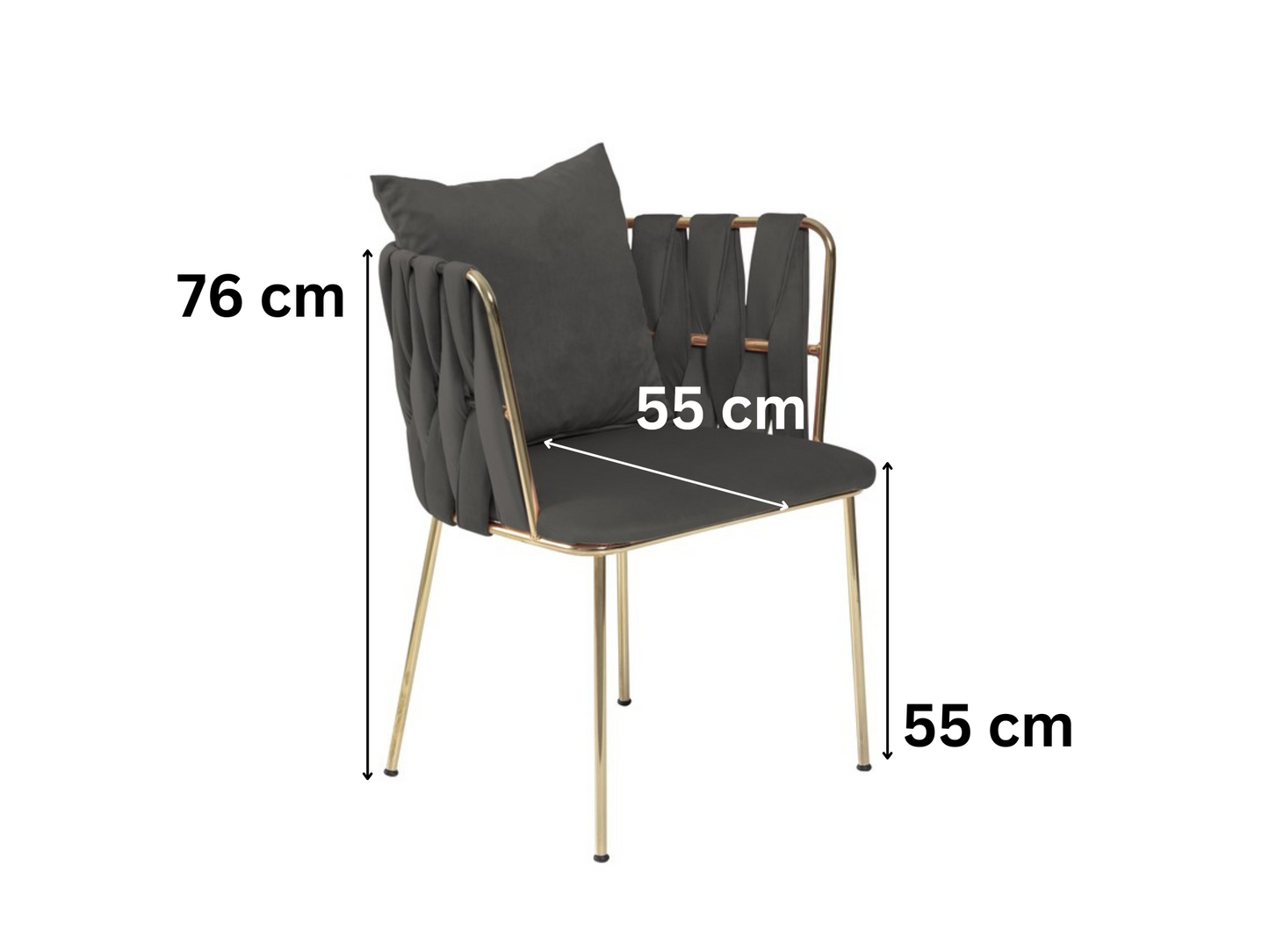 DIEGO Armlehnenstuhl – Eleganter Esszimmerstuhl mit vergoldeten Edelstahlbeinen