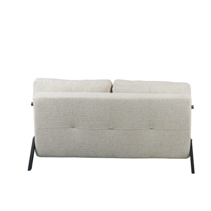 Schlafsofa Sessel mit 2in1 Design beige 2er Sitz mit Metallgestell inkl.Rückenpolster 151x96x40H CM
