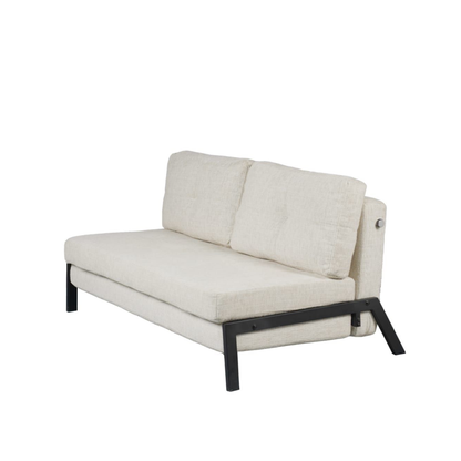 Schlafsofa Sessel mit 2in1 Design beige 2er Sitz mit Metallgestell inkl.Rückenpolster 151x96x40H CM
