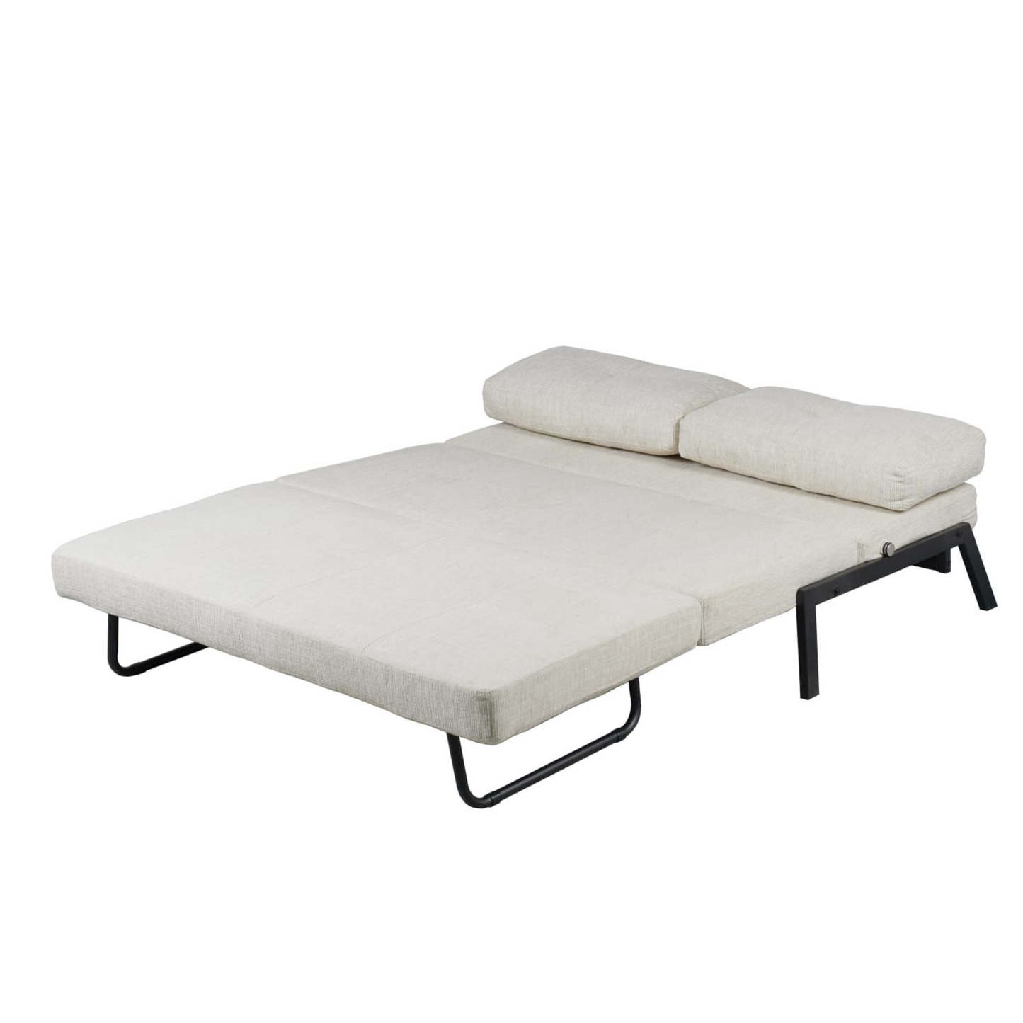 Schlafsofa Sessel mit 2in1 Design beige 2er Sitz mit Metallgestell inkl.Rückenpolster 151x96x40H CM