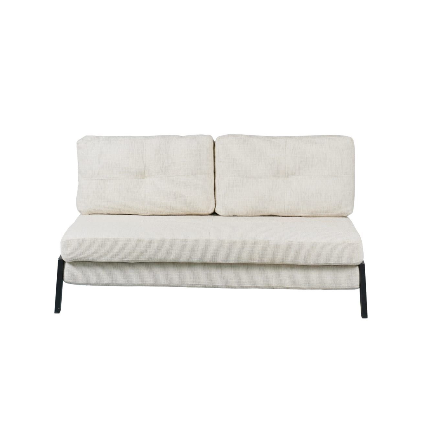 Schlafsofa Sessel mit 2in1 Design beige 2er Sitz mit Metallgestell inkl.Rückenpolster 151x96x40H CM