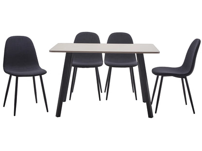 Essgruppe Set 5 Tlg. Inkl. Tisch weiß/schwarz 120x80cm