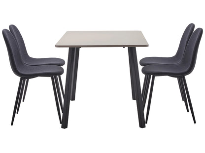 Essgruppe Set 5 Tlg. Inkl. Tisch weiß/schwarz 120x80cm