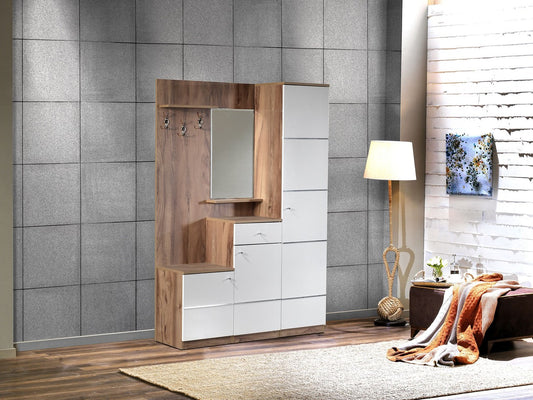Garderobe HERA braun weiß 150x50x196 cm