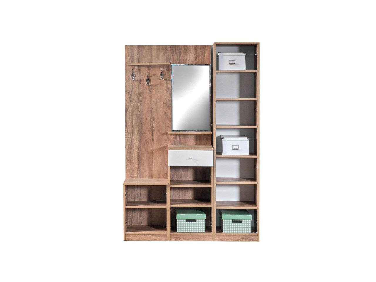 Garderobe HERA braun weiß 150x50x196 cm
