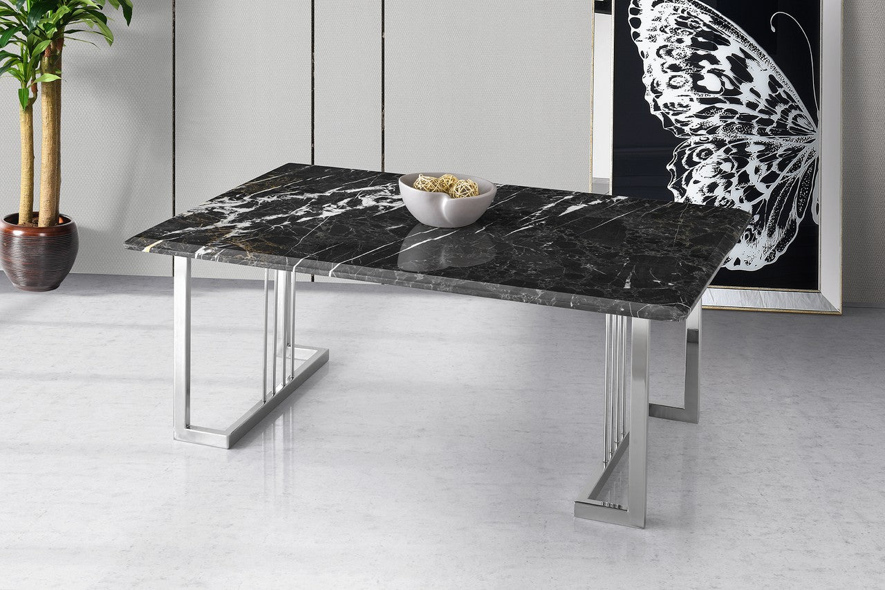 Couchtisch HOKKA echtes Marmor schwarz 120x80 cm