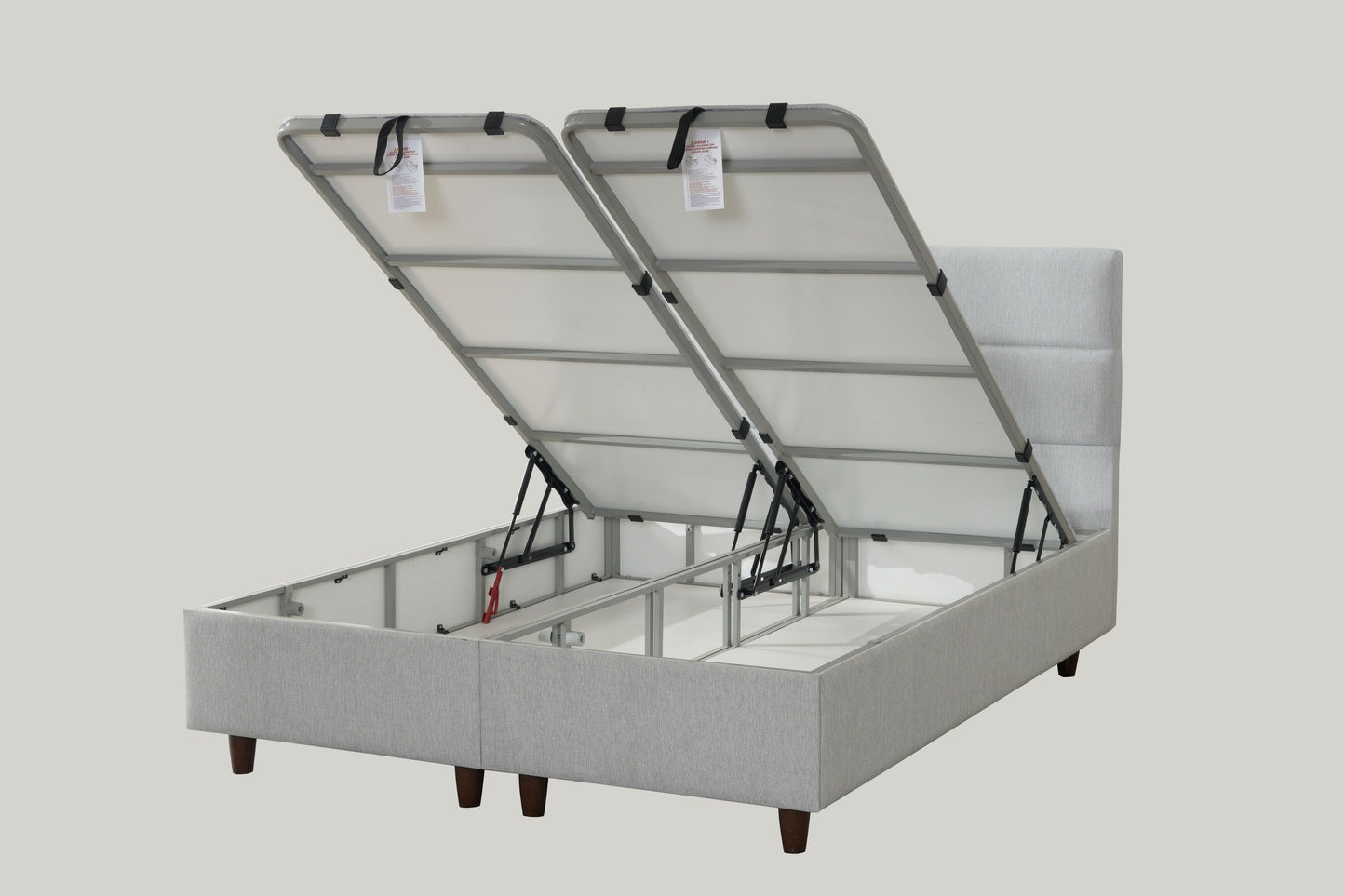 Hypersoft FABRIC weiß Boxspringbett Stauraum Set 3 teilig 90x200 - 180x200