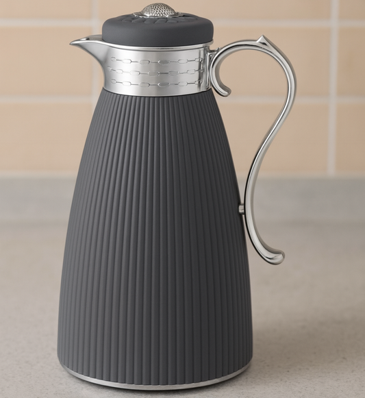 Thermosflasche HELENA  1,0 L Dunkelgrau - Silber