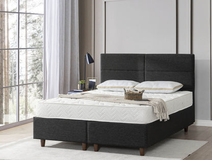 Hypersoft FABRIC schwarz Boxspringbett Stauraum Set 3 teilig 90x200 - 180x200