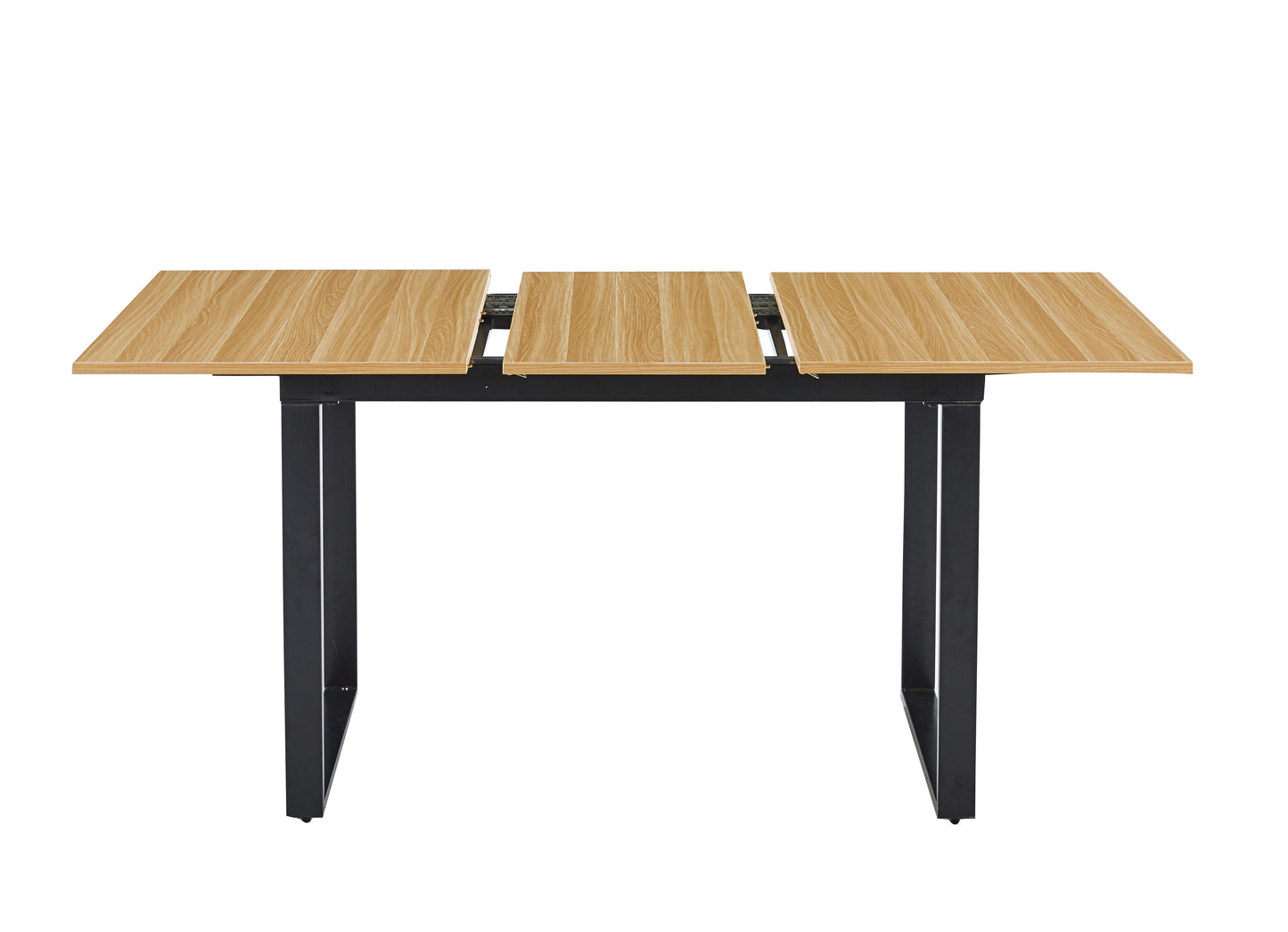Esstisch Wohnzimmertisch ausklappbar braun 120 - 160cm mit schwarzen Metallbeinen
