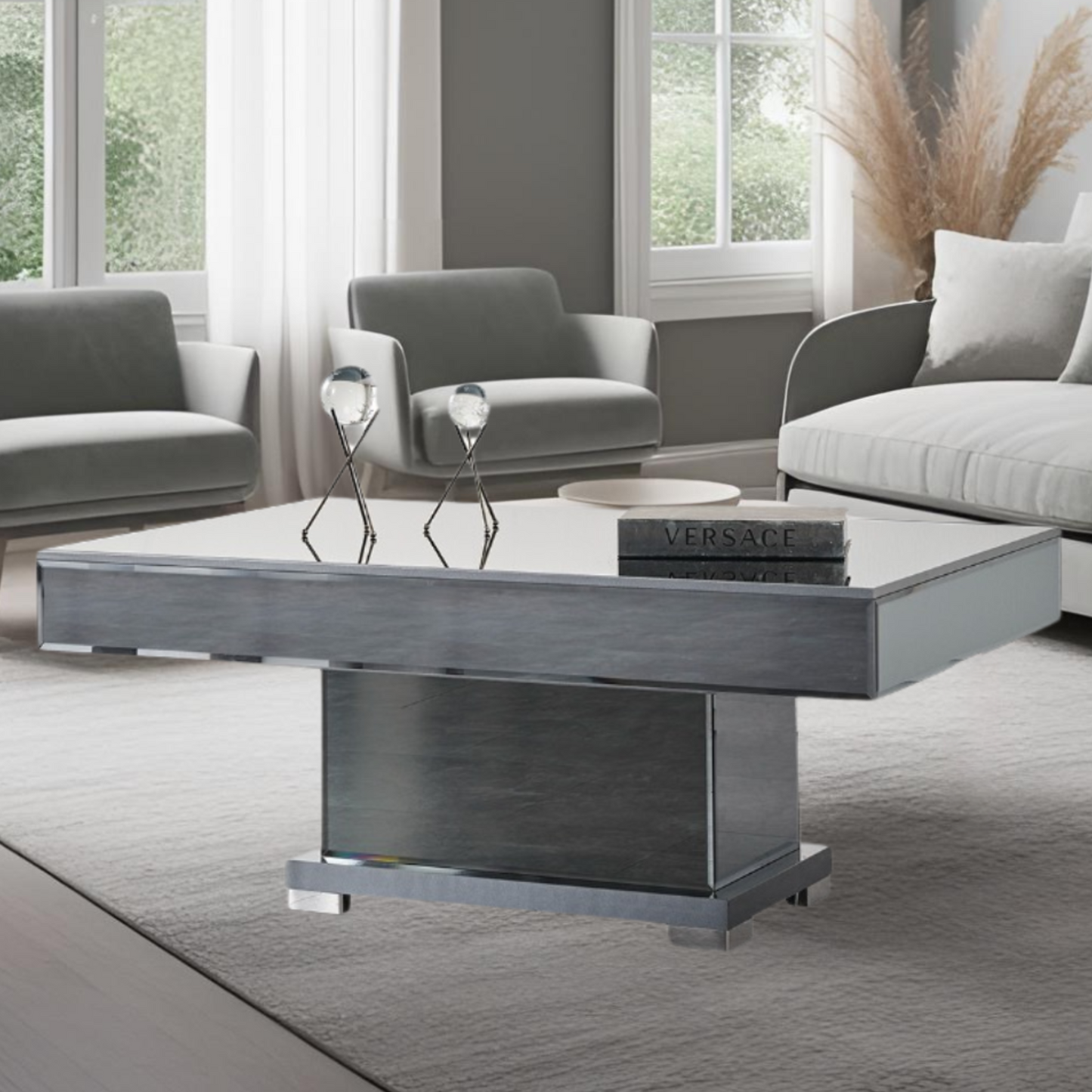 Couchtisch  QUEEN Glas Smoked 130x70x43 cm