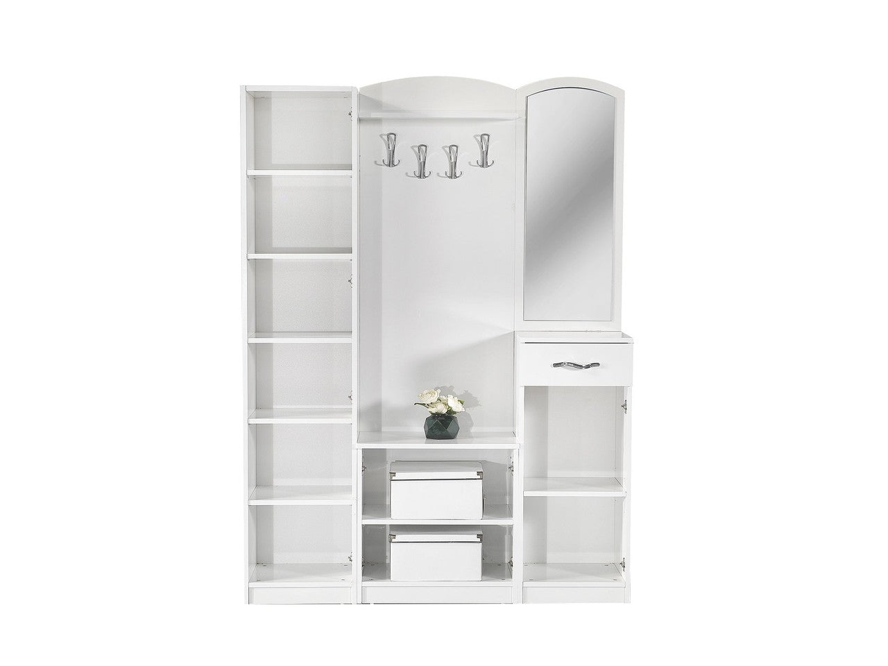 Garderobe LENA glanzweiß 150x40x196 cm