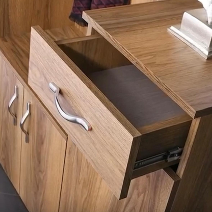 Garderobenschrank LENA Braun mit Spiegel 144x37x198H CM