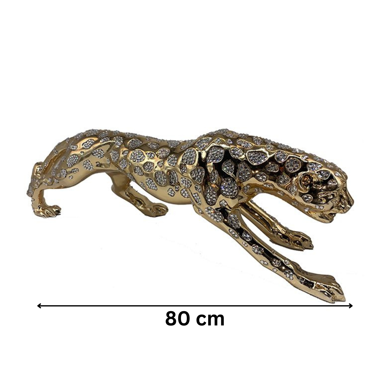 Moderne Deko Skulptur Leopard 80 cm Gold