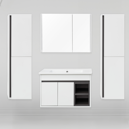 Badmöbel-Set (Komplett-Set, 4-5 St), inkl. Keramik Waschbecken, vormontiert