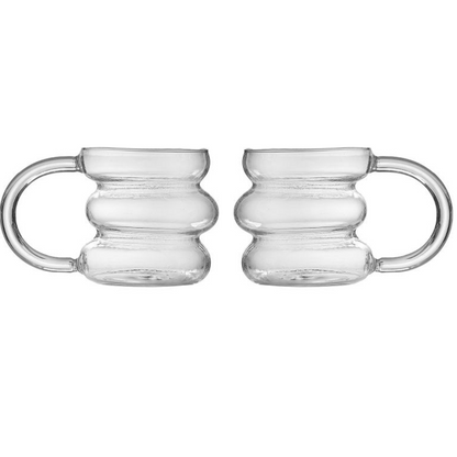 Bricard Gläser-Set Trinkgläser Cocktailgläser Borosilikatglas Marbella stilvolles Design mit Griff 290ml 2tlg.