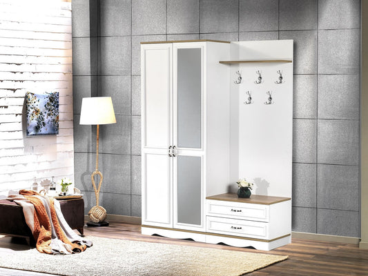 Garderobe OLGA weiß matt 150x40x196 cm