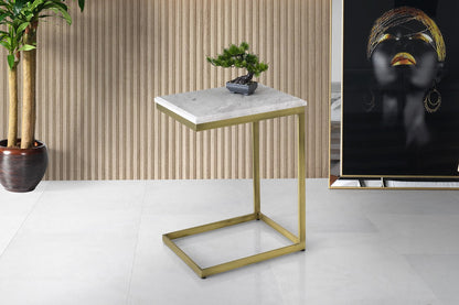 Beistelltisch Couchtisch Marmor 45x35x60cm gold/silber/mattgold