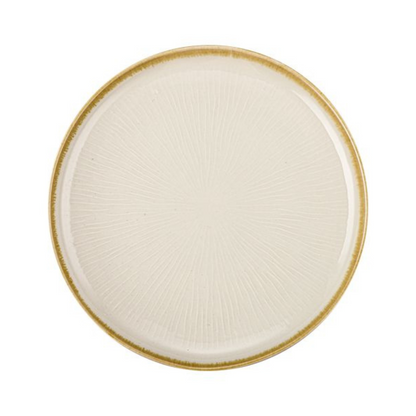 Bricard Geschirr-Set PAU Tafelgeschirr, Porzellan, spülmaschinenfest 25-tlg.  6 Personen mikrowellengeeignet weiß-beige