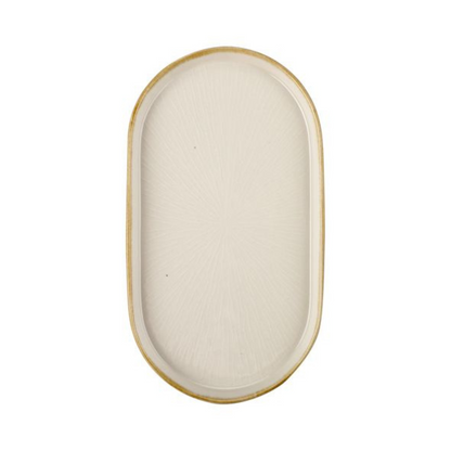 Bricard Geschirr-Set PAU Tafelgeschirr, Porzellan, spülmaschinenfest 25-tlg.  6 Personen mikrowellengeeignet weiß-beige