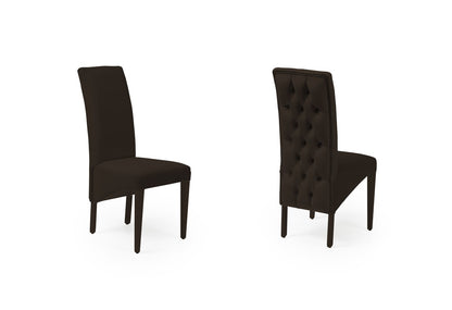 2er Set Esszimmerstühle Polsterstuhl RINAS mit Rückenlehne bis 120 kg belastbar Holzbeine schwarz Samt Chester Design