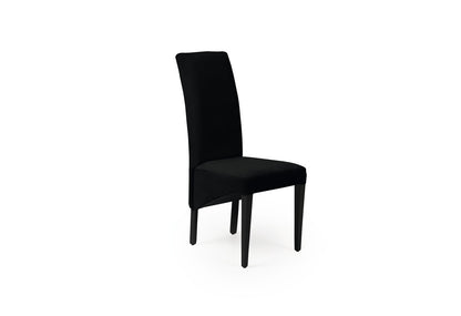 2er Set Esszimmerstühle Polsterstuhl RINAS mit Rückenlehne bis 120 kg belastbar Holzbeine schwarz Samt Chester Design